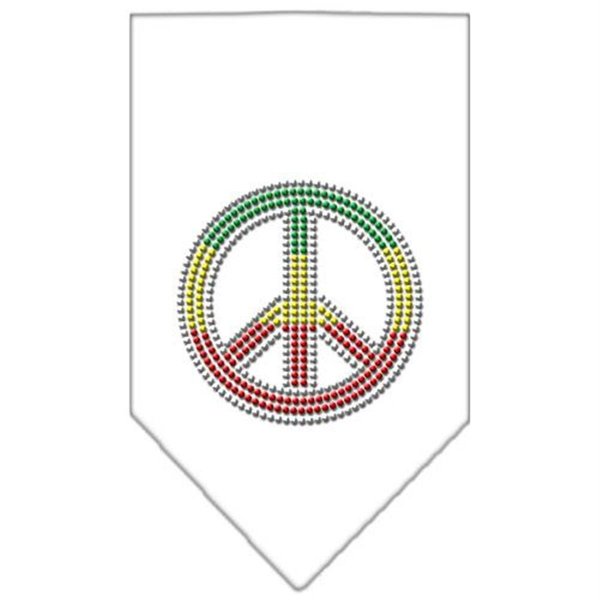 Unconditional Love Rasta Peace Rhinestone Bandana White Large UN814120